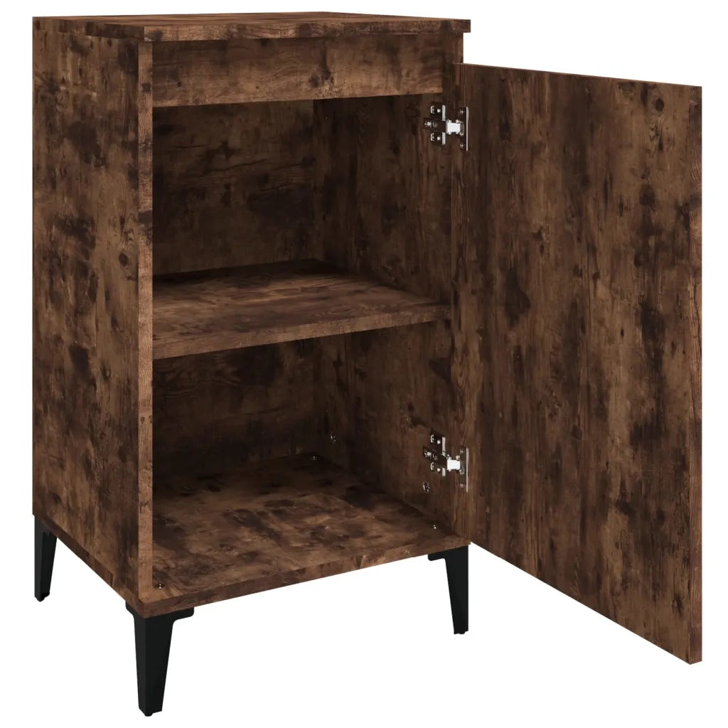 Comodino Rovere Fumo 40x35x70 cm Legno Multistrato 819654