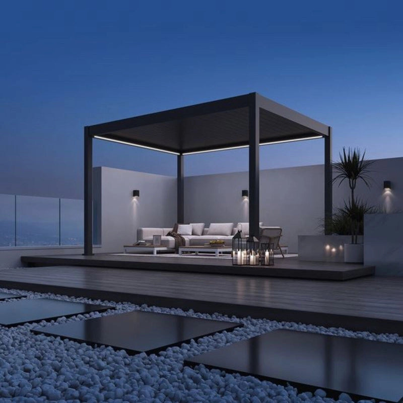 Pergola bioclimatica motorizzata OmbrÃ©a ELMO autoportante 3x4M - Antracite