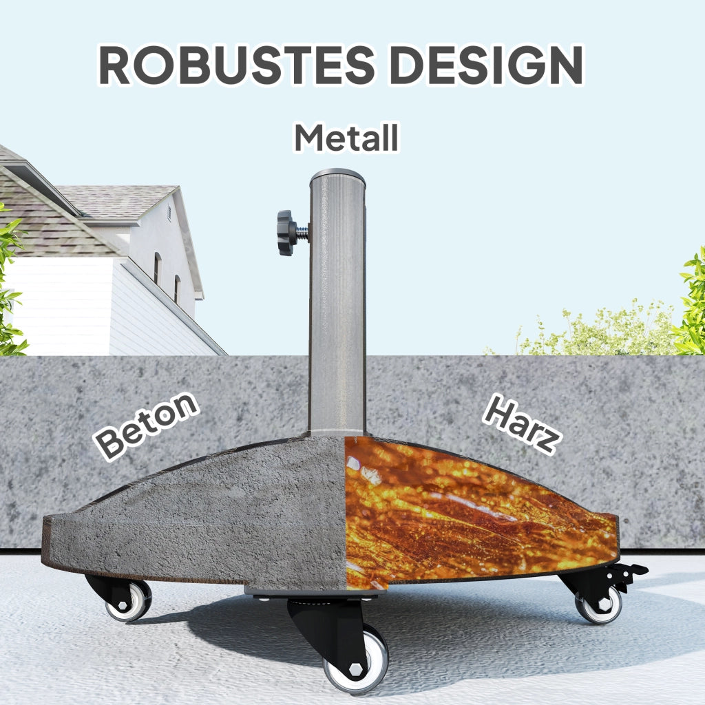 Portaombrellone rotondo in cemento con ruote ¨C zephmum ¨C per ombrelloni 32/38/48mm