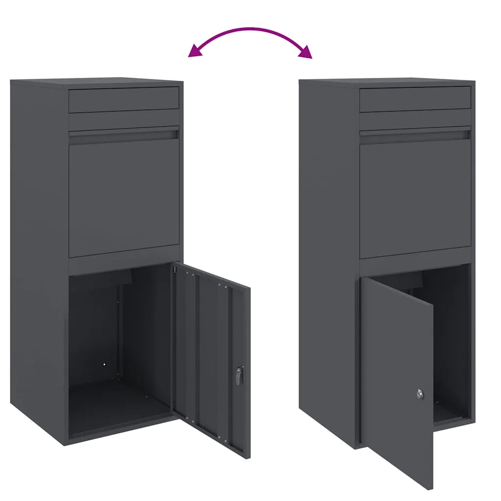 vidaXL Cassetta per pacchi Antracite 41 x 38 x 103 cm Acciaio