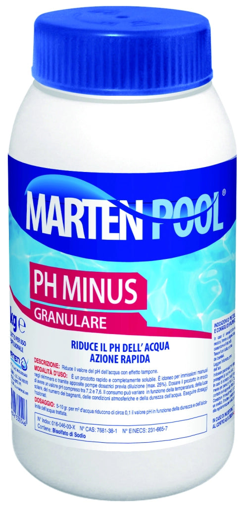RISTABILIZZATORE DI CLORO PH MENO  kg. 1 12.00 pz