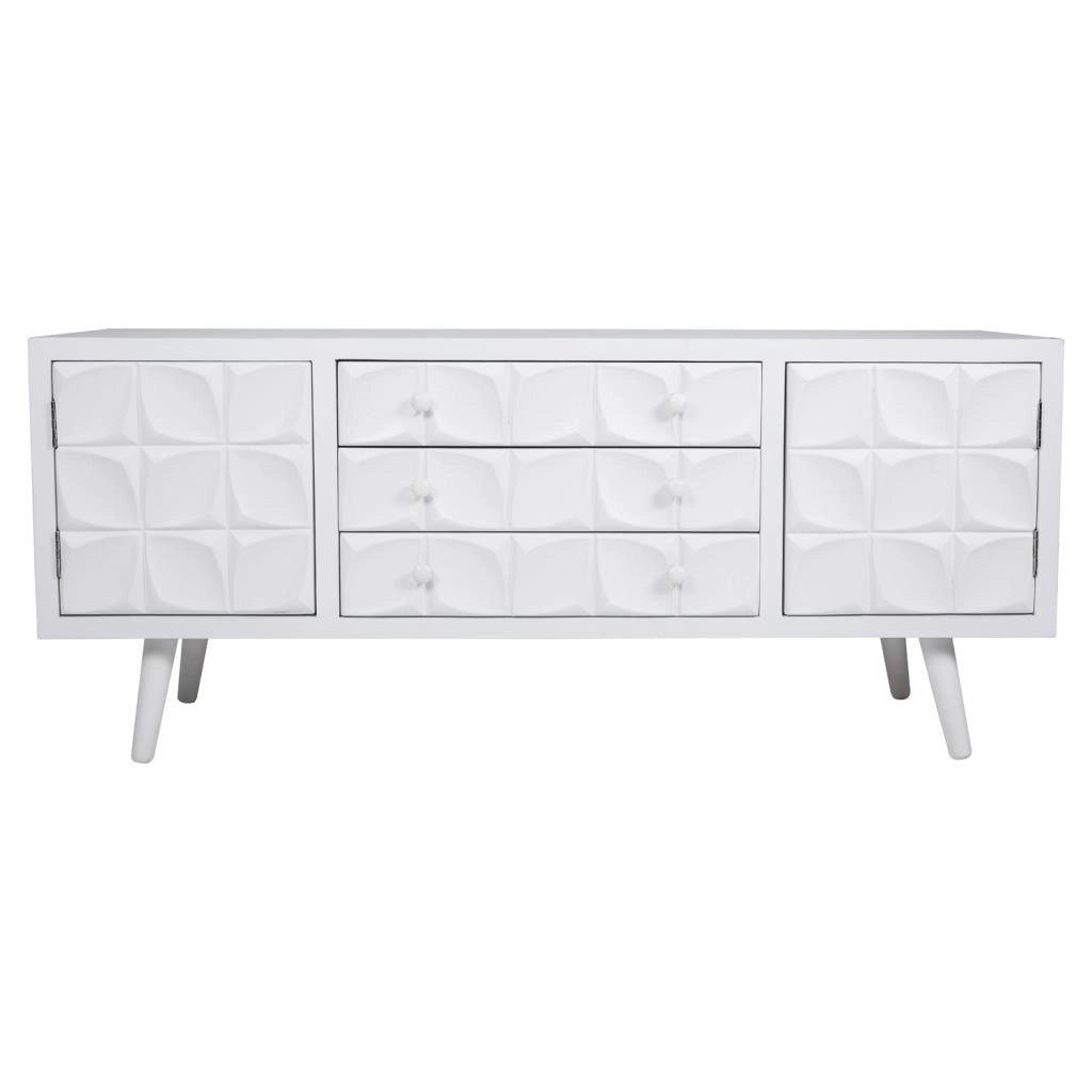 Mobile base in legno laccato bianco 136x43x58,5h