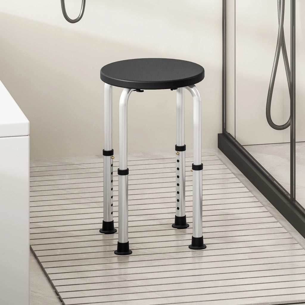 Sgabello da Doccia Regolabile in Altezza ¨C zephmum ¨C Nero