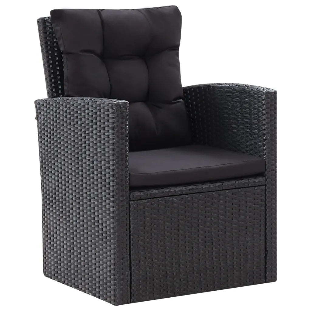 Set Divani da Giardino 6 pz con Cuscini in Polyrattan Nero cod mxl 39874