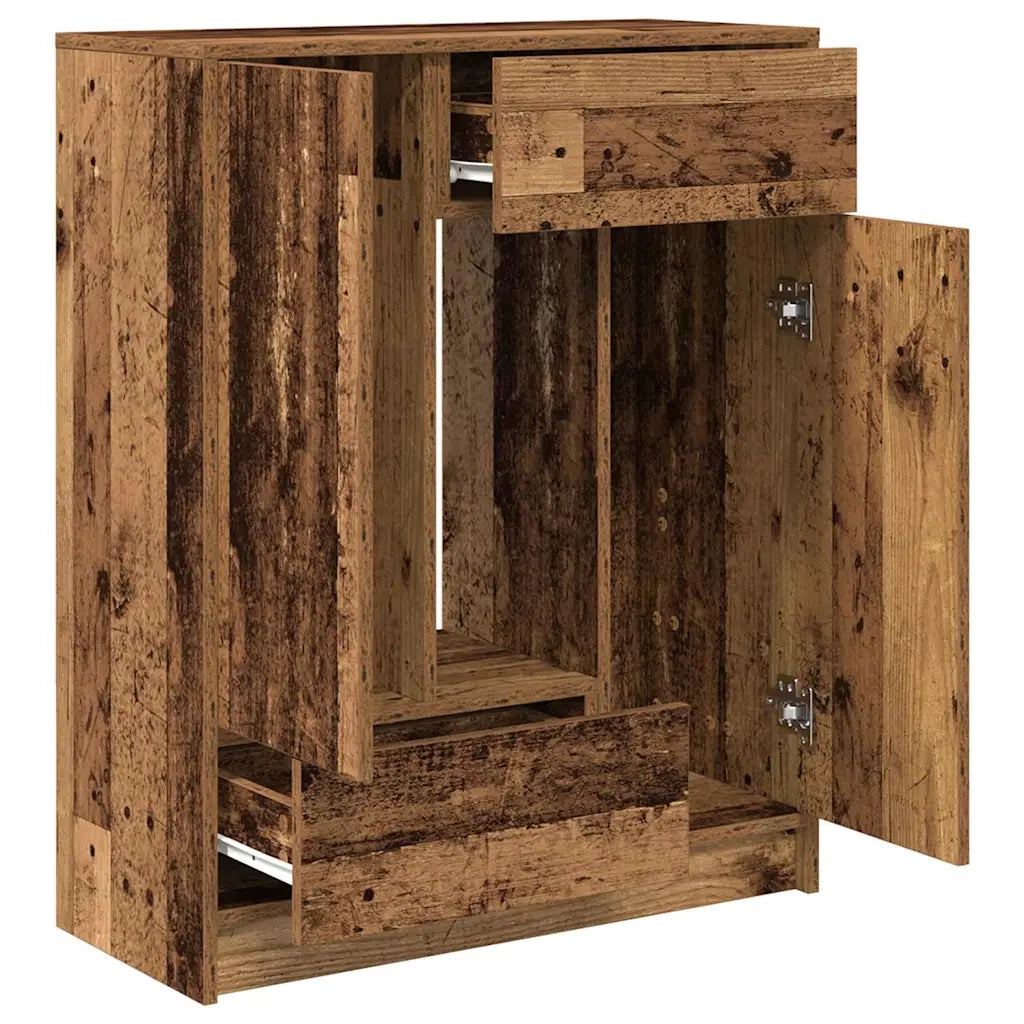 Credenza | Madia | Buffet da pranzo | Armadio da pranzo con Cassetti e Ante Legno Antico 73x31x90 cm