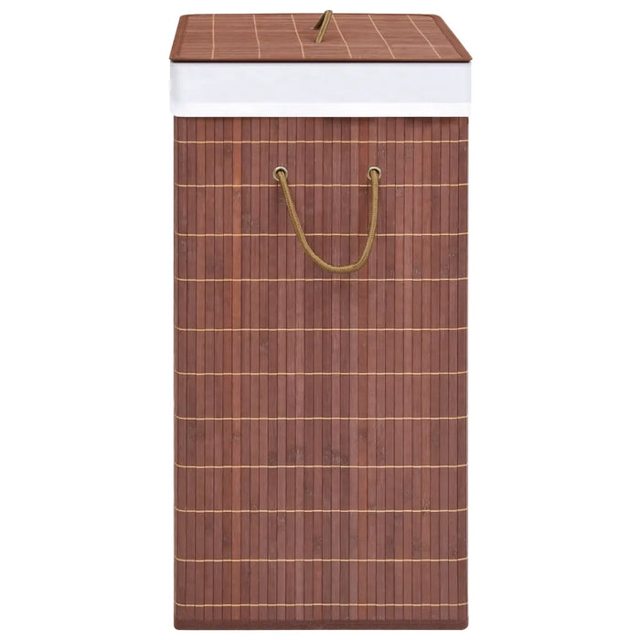 Cesto Portabiancheria in Bambù a 2 Sezioni Marrone 100 L 320748