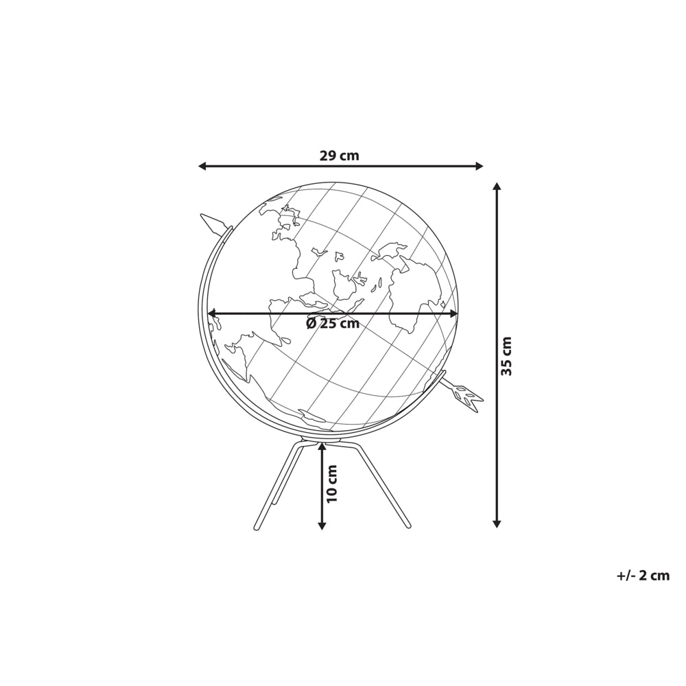 Globo Decorativo mappamondo color Marrone Sughero 25 cm Moderno
