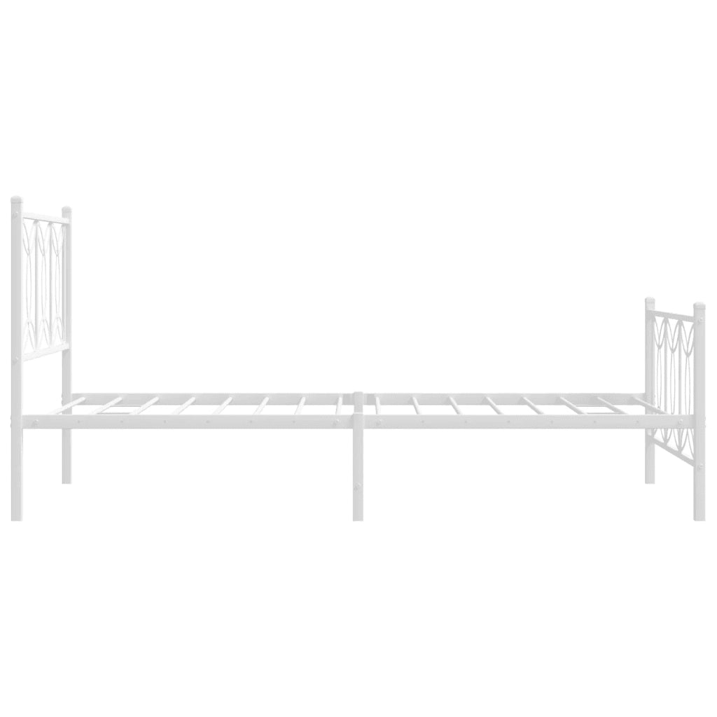 Giroletto con Testiera e Pediera Metallo Bianco 100x200 cm