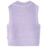 Gilet da Bambina Lavorato a Maglia Lilla Chiaro 92