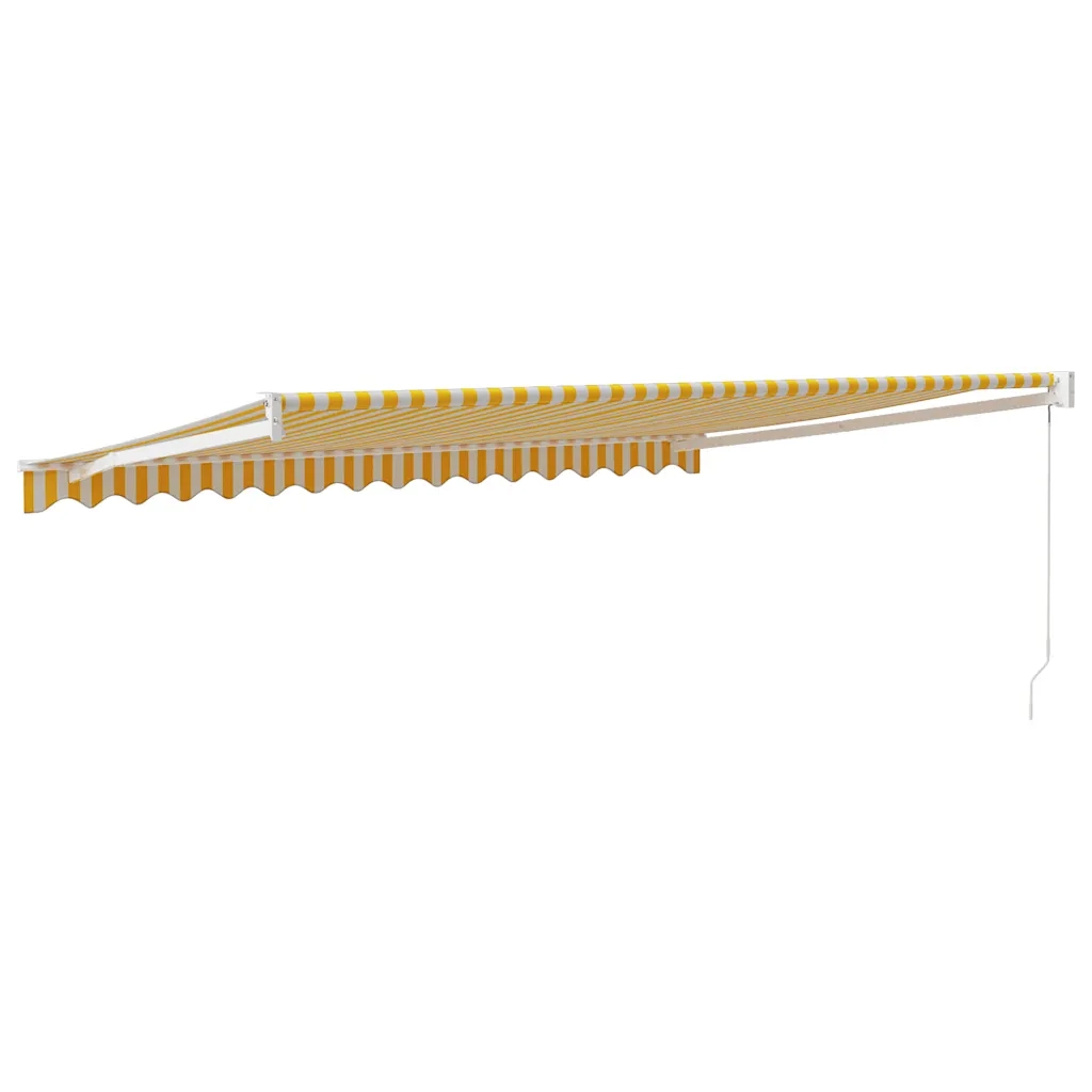 Tenda Sole Retrattile Gialla e Bianca 4x3 m Tessuto e Alluminio 3154433