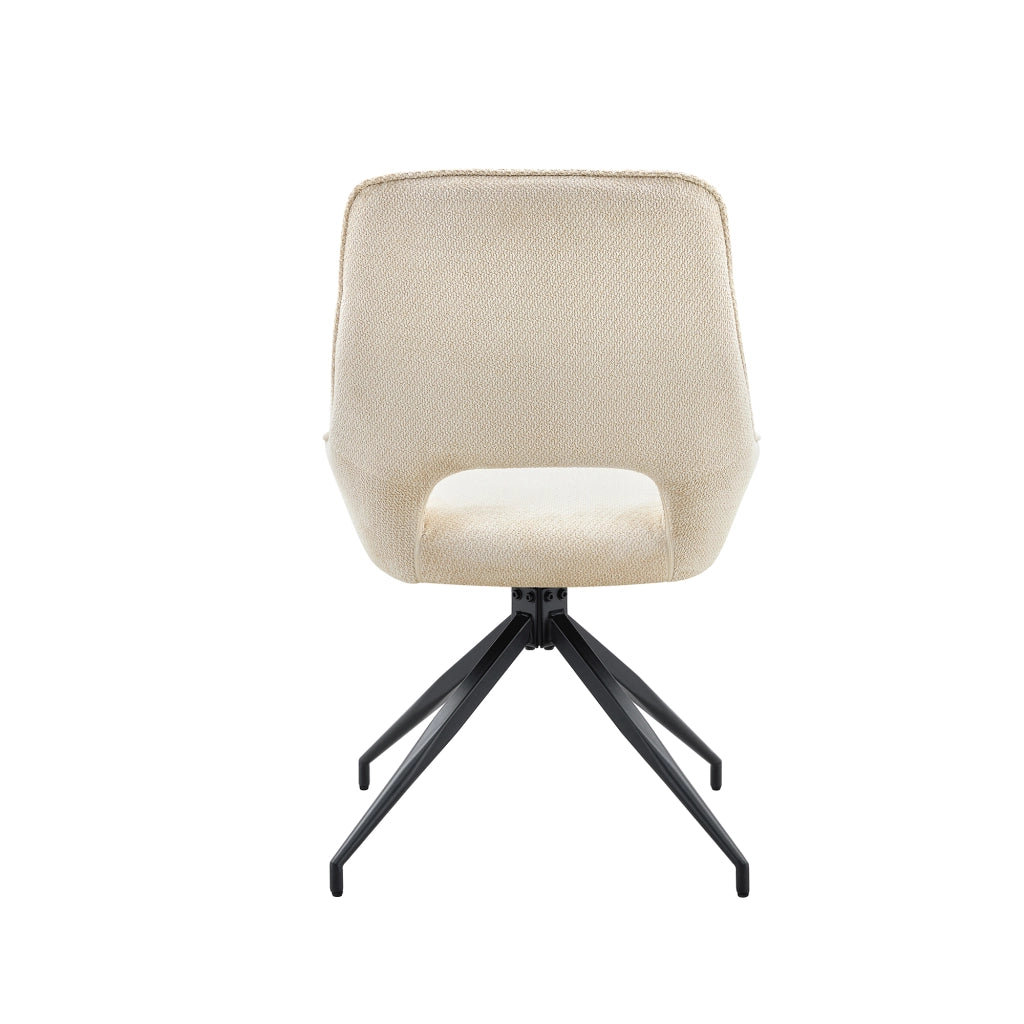 SEDIA da pranzo girevole a 360° Set da 2 pezzi 80 x 47 x 56 cm Beige e Nero