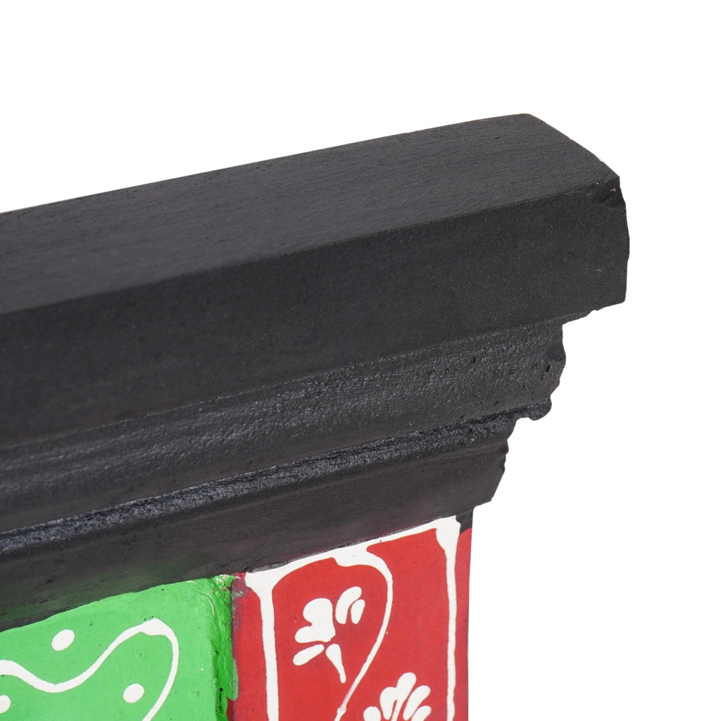 Appendiabiti da parete con 4 ganci 80x25x2 cm in legno mango e legno ingegnerizzato