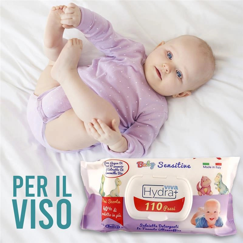 HYDRA VIVA 330 SALVIETTINE UMIDIFICATE CAMOMILLA DELICATE NEONATI E BAMBINI - SALVIETTE,CAMBIO PANNOLINO (3 CONFEZIONI DA 110 PZ)