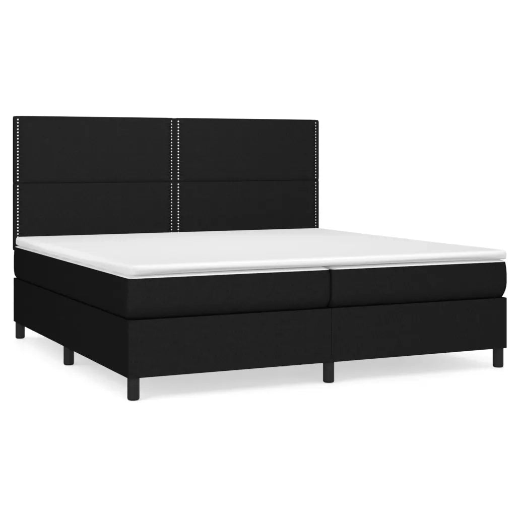 Giroletto a Molle con Materasso Nero 200x200 cm in Tessuto 3141723
