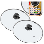 Set di 2 coperchi in vetro KADAX da 28 cm, resistenti al calore, per pentole e padelle.
