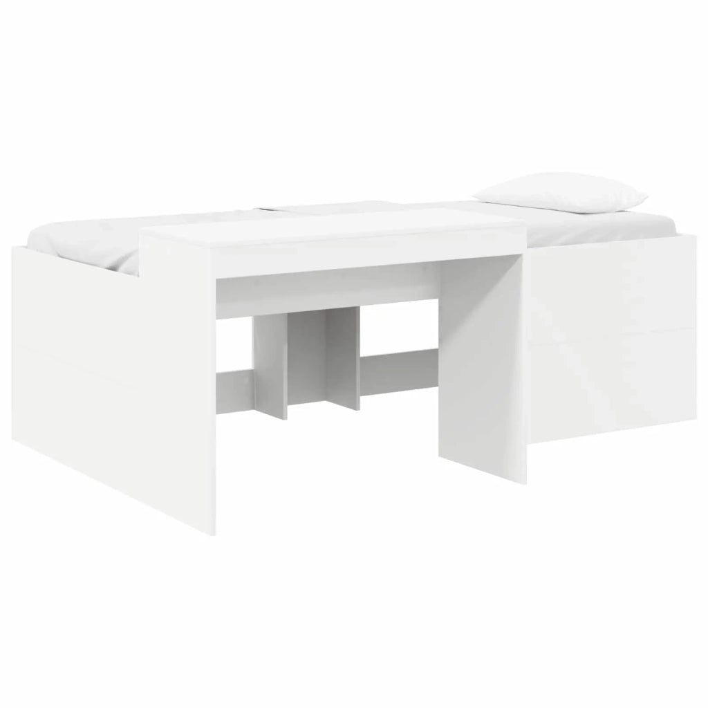 Letto alto per bambini con scrivania Bianco 80 x 200 cm
