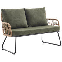 Set 5 Pezzi Arredo da Giardino in Polyrattan Tavolo Divanetto e Sedie da Esterno