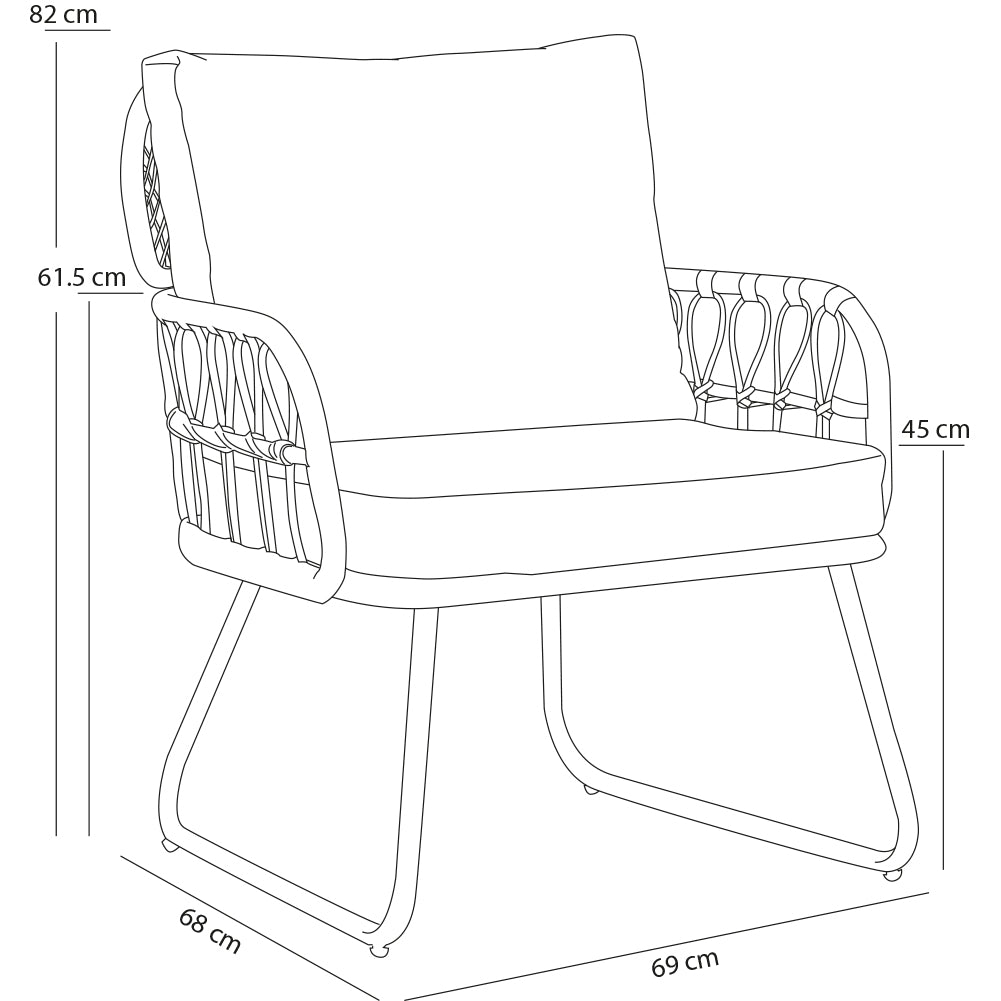 Set 5 Pezzi Arredo da Giardino in Polyrattan Tavolo Divanetto e Sedie da Esterno