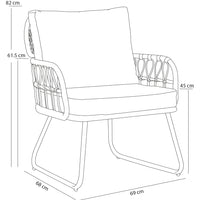 Set 5 Pezzi Arredo da Giardino in Polyrattan Tavolo Divanetto e Sedie da Esterno