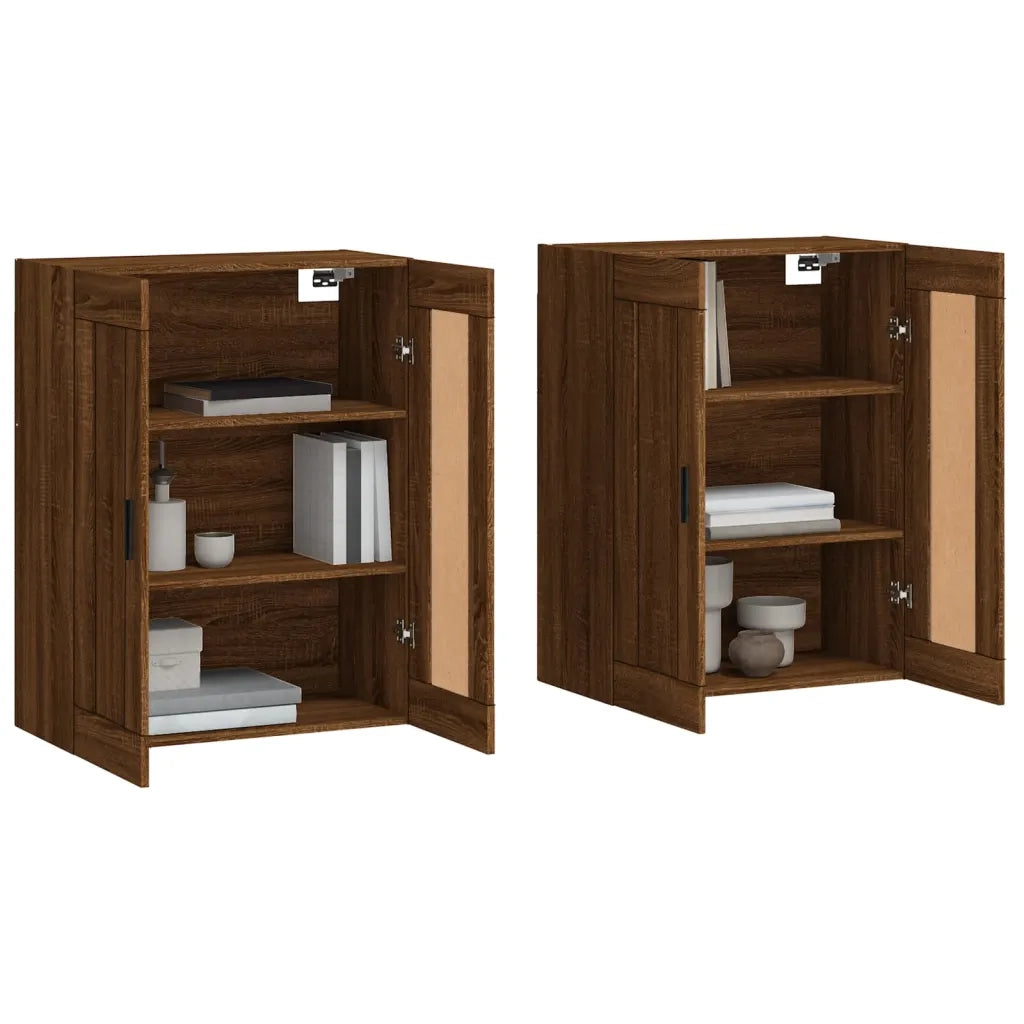 Armadietti a Parete 2 pz Rovere Marrone in Legno Multistrato CFW3094256