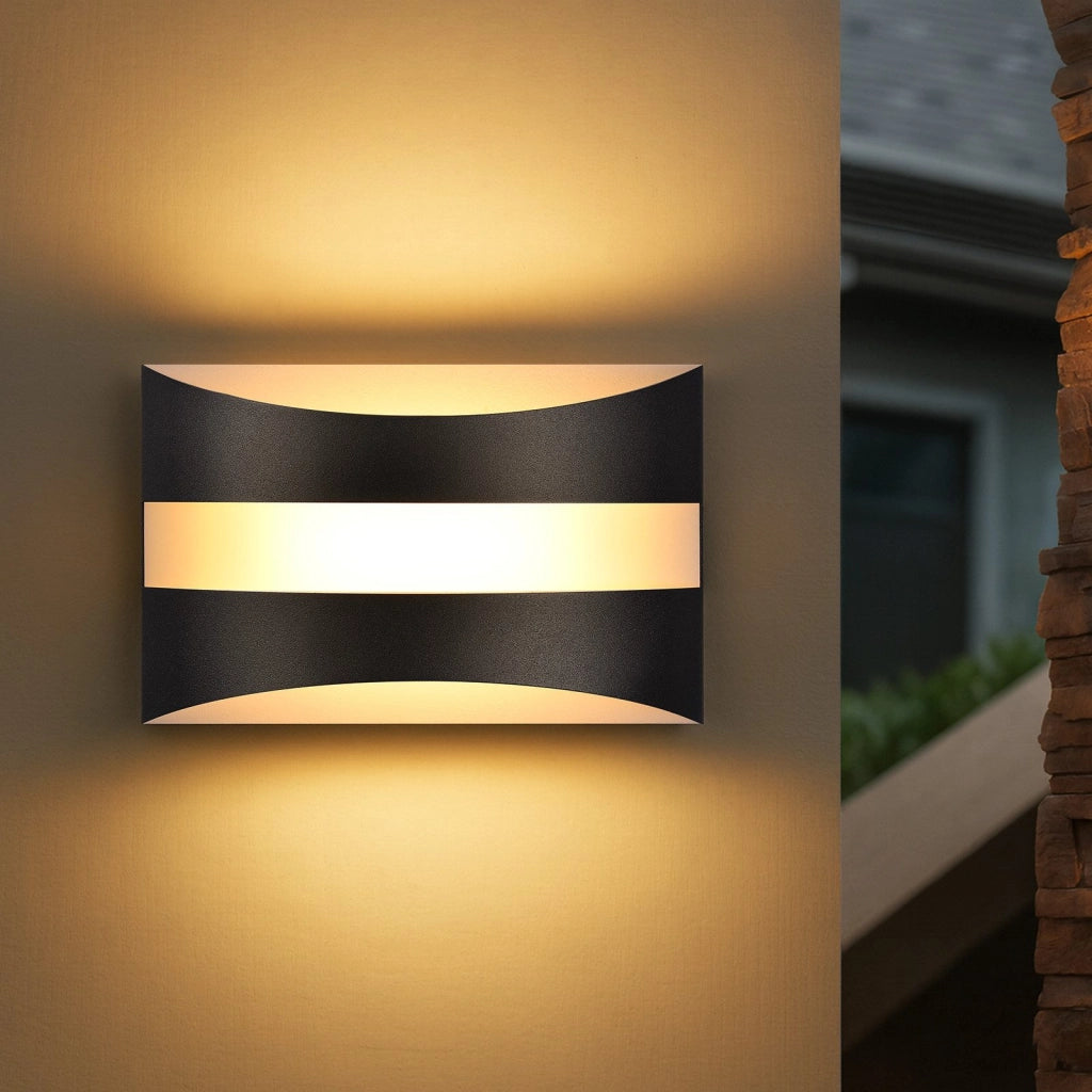 ZMH Lampada da Parete LED Nera Design Moderno 3000K 5W Illuminazione Verso l'Alto e Verso il Basso Applique