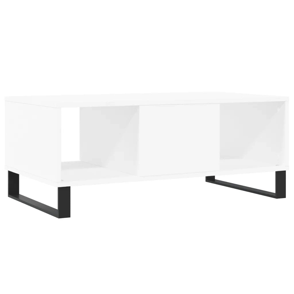 Tavolino da Salotto-Tavolino da soggiorno-Tavolo Bianco 90x50x36,5 cm in Legno Multistrato 556763