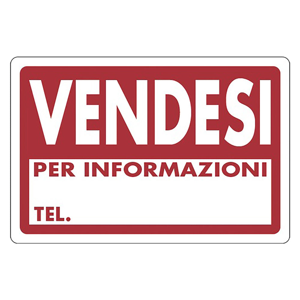 CARTELLO SEGNALETICA VENDESI PER INFORMAZIONI TELEFONARE  - EUROSIGNALS