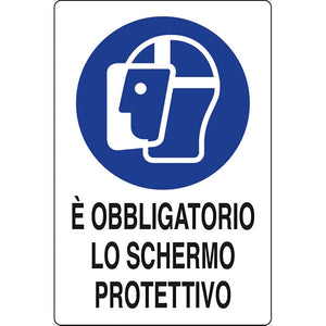 CARTELLO SEGNALETICA OBBLIGATORIO SCHERMO PROTETTIVO- 10 pezzi