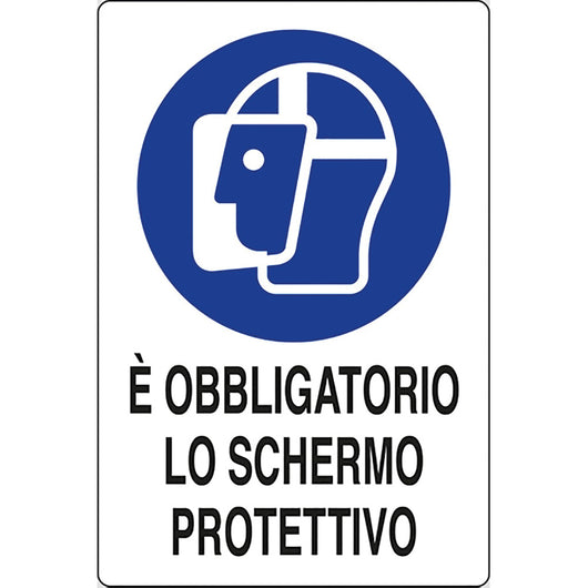 CARTELLO SEGNALETICA OBBLIGATORIO SCHERMO PROTETTIVO- 10 pezzi