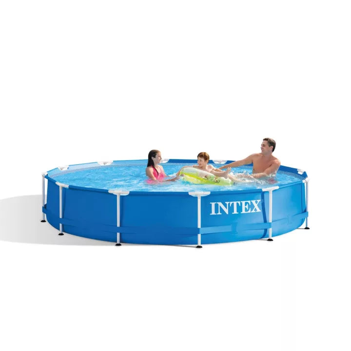 PISCINA METAL FRAME ROTONDA  C/TELAIO PORTANTE C/POMPA CM.366X76H.  capacitÃE lt.6503  peso kg.25,2 (28212)    INTEX