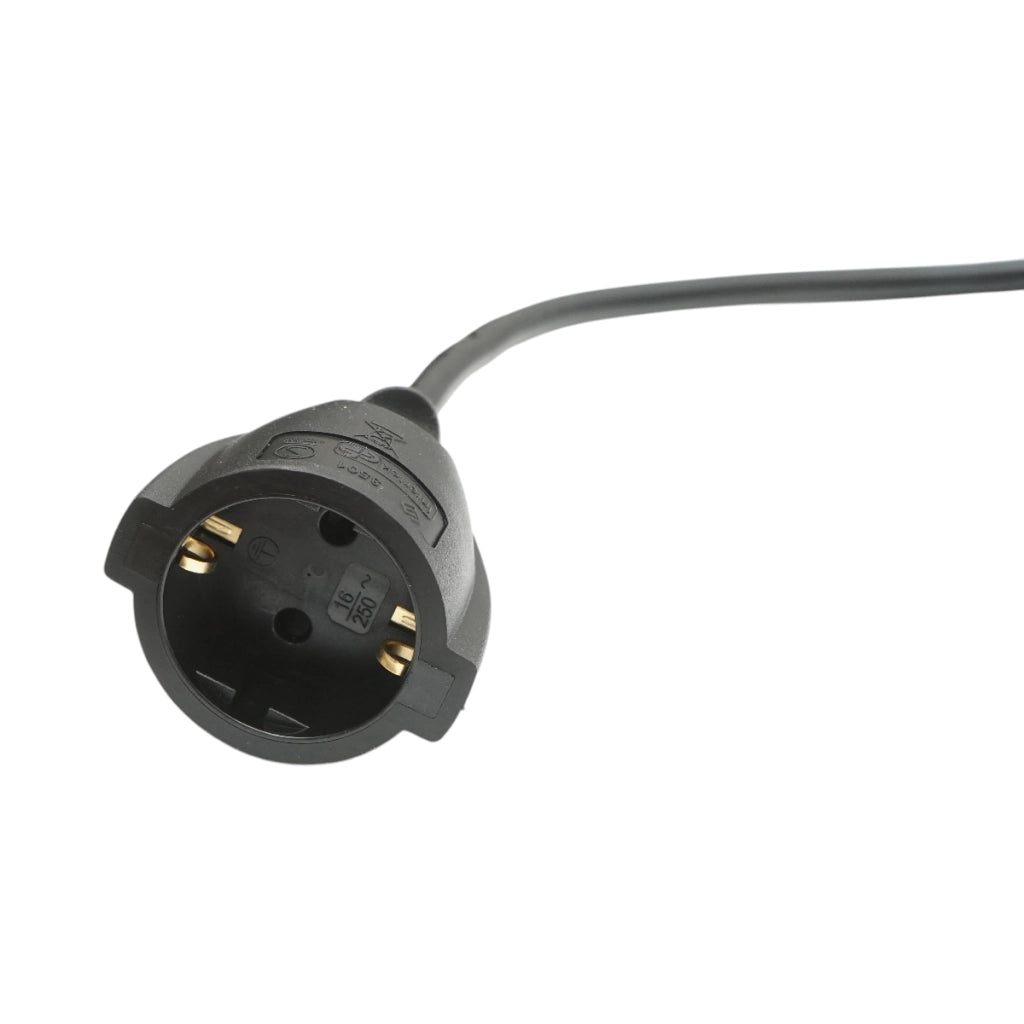 Cavo prolunga elettrico 30m H05VV-F 3x1,5mm nero con presa Schuko 16A/250V