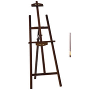 Easycomfort Cavalletto Pittura, 135 cm Cavalletto Treppiede per Dipingere su Tela, Cavalletto in Legno di Pino Regolabile, Portatile e Pieghevole con Pennello per Studio, Artisti e Pittori, Caffè