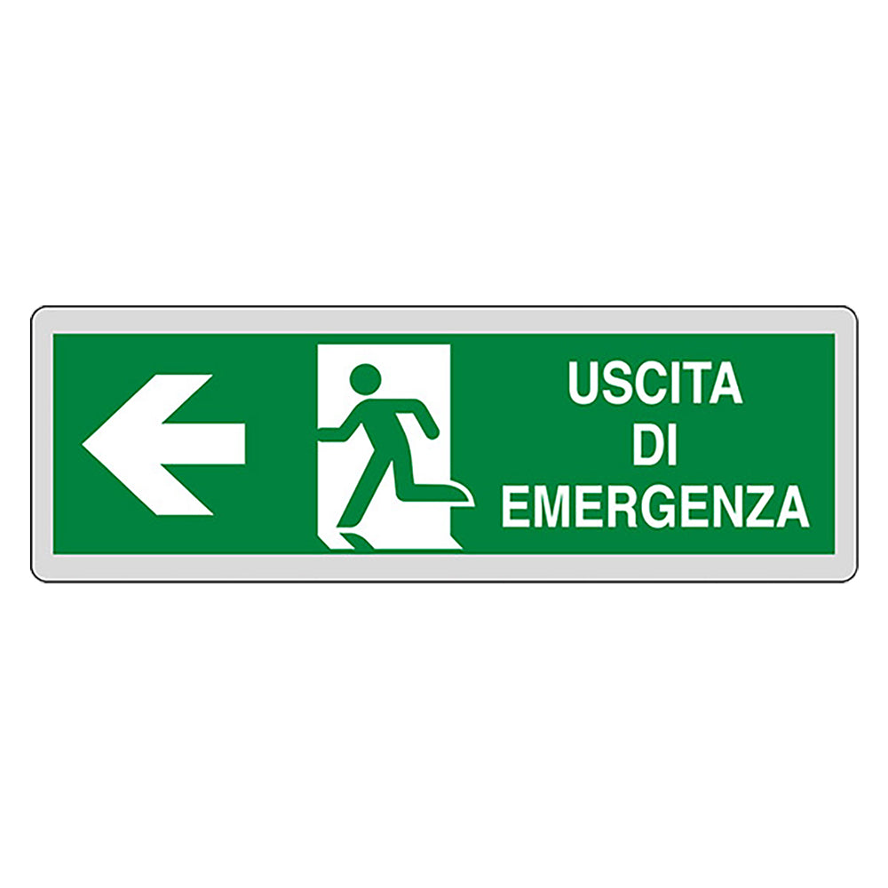 ETICHETTA SEGNALETICA USCITA EMERGENZA SINISTRA  - EUROSIGNALS