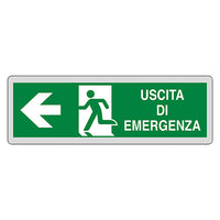 ETICHETTA SEGNALETICA USCITA EMERGENZA SINISTRA  - EUROSIGNALS