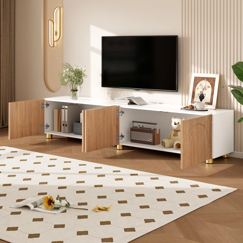 Mobile TV con 4 ante e vani; per soggiorno; in MDF e pannello truciolare; 180×35×40 cm
