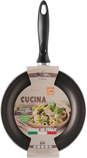 PADELLA WOK SALTAPASTA CUCINA Ø cm. 28 alluminio alimentare  - ALLUFLON