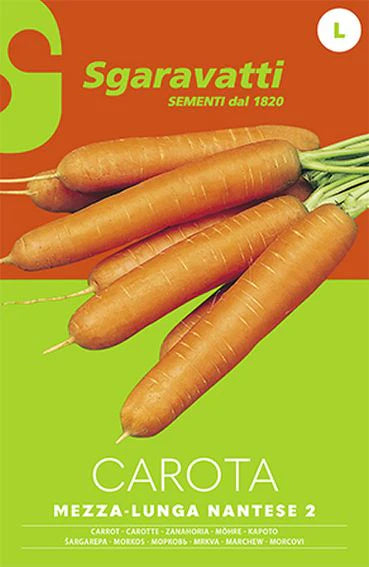 SEMI PER ORTAGGI E VEGETALI carota lunga nantese 2 - 20 pezzi  - SGARAVATTI