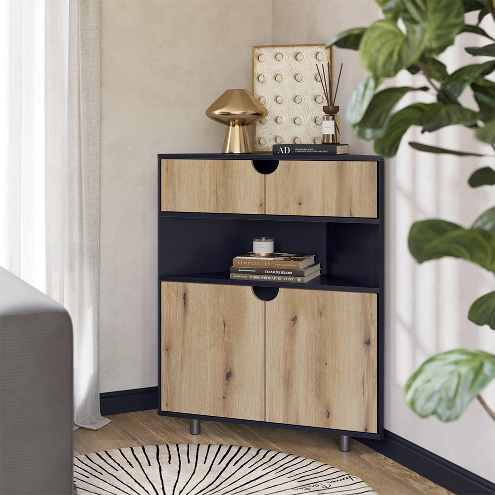 Vicco Credenza Antracite/quercia 79 x 96 cm con 4 scomparti