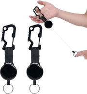 Set di Appoggio per Chiavi Togliibili da 2 - Appoggio per Chiavi con Corda Togliibile - Grappino - Anello per Chiavi - Rotella per Chiavi con Corda in Acciaio - Conservazione Sicura delle Chiavi