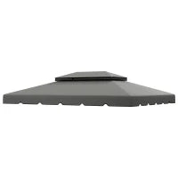 Tenda di Ricambio per Gazebo, Telone di Sostituzione per Tenda da Giardino, in Poliestere, 4 x 3 m, Grigio Chiaro