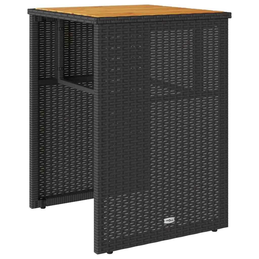 Set da BistrÃ² 3 pz con Cuscini Nero in Polyrattan