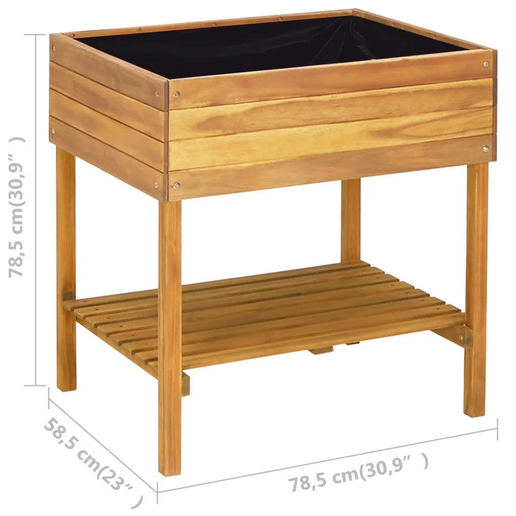 Fioriera-Vaso-Contenitore per Piante Alta 78,5x58,5x78,5cm in Legno Massello di Acacia