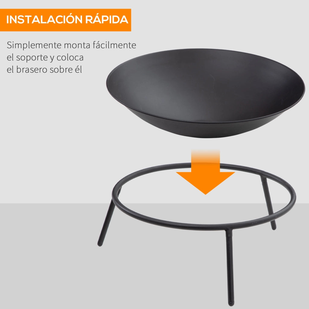 Brasero per Esterno Giardino ¨C zephmum ¨C Nero ?47x21 cm