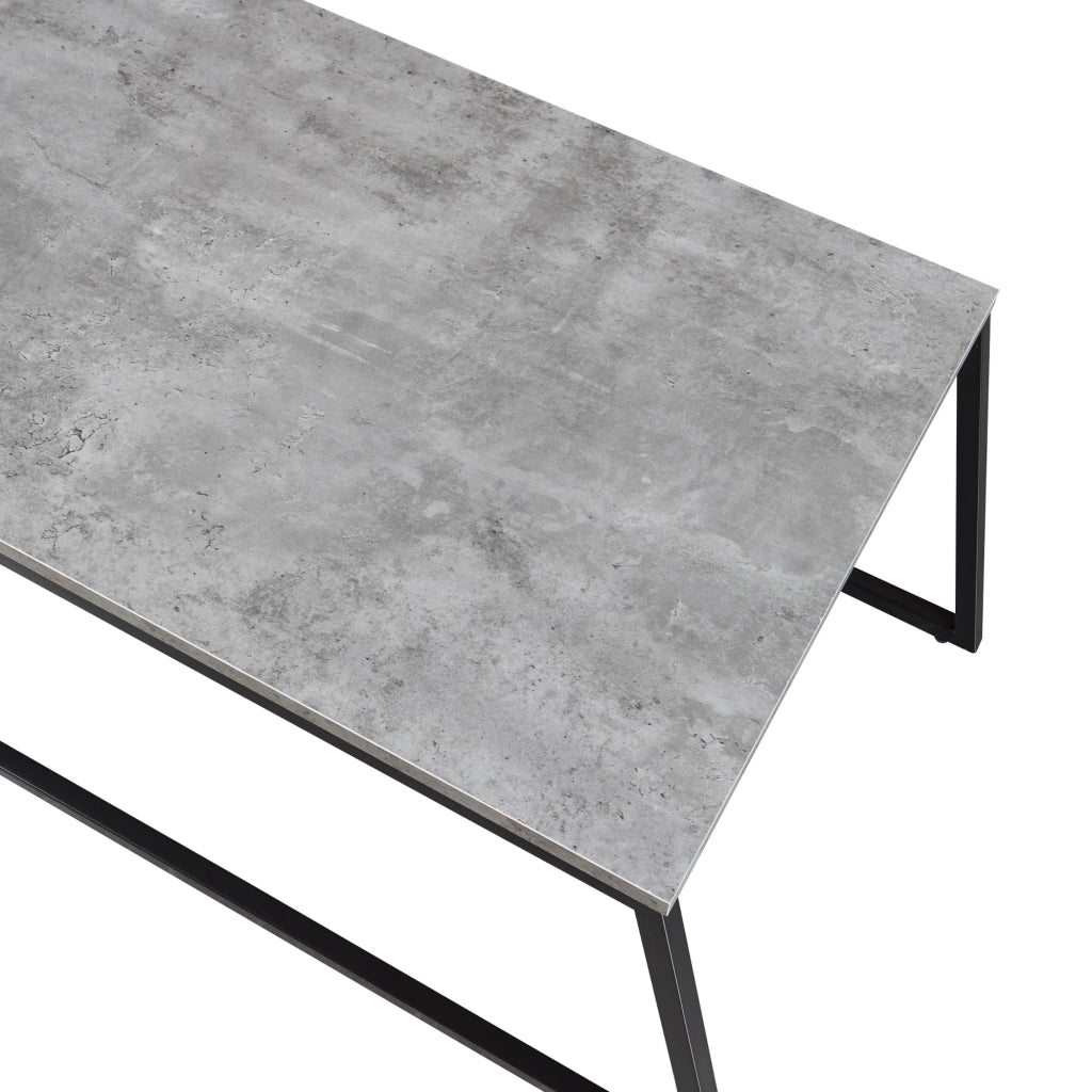 Set di 2 tavolini da caffè impilabili 83 x 50 x 38 cm truciolato da 15 mm grigio 03_0009701
