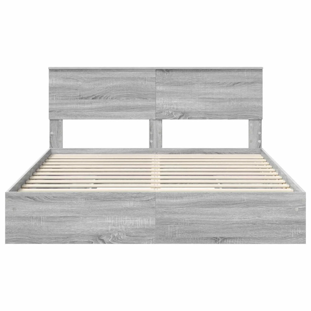 Letto con Contenitore con testiera Grigio Sonoma 160 x 200 cm 3410782