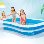 PISCINA GONFIABILE RETTANGOLARE FAMILY  +6 ANNI  cm.262x175X56h.  peso kg.5,30 (56483)    INTEX