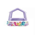 PISCINA GONFIABILE QUADRA  ACQUARIO CON PARASOLE  +2  ANNI  cm.157x157x122h.  peso kg.3,80 (57470)    INTEX