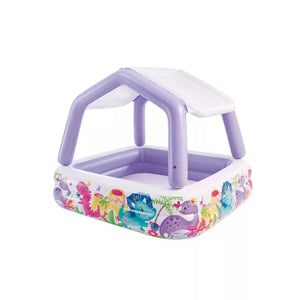 PISCINA GONFIABILE QUADRA  ACQUARIO CON PARASOLE  +2  ANNI  cm.157x157x122h.  peso kg.3,80 (57470)    INTEX