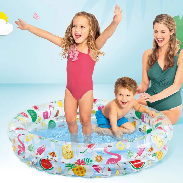 PISCINA GONFIABILE TONDA DUE ANELLI  +2 ANNI  cm.122x25h.  peso kg.0,97 (59421)    INTEX