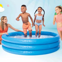 PISCINA GONFIABILE ROTONDA CRYSTAL BLU 3 ANELLI +2 ANNI  cm.168x38h.  peso kg.2,15 (58446)    INTEX